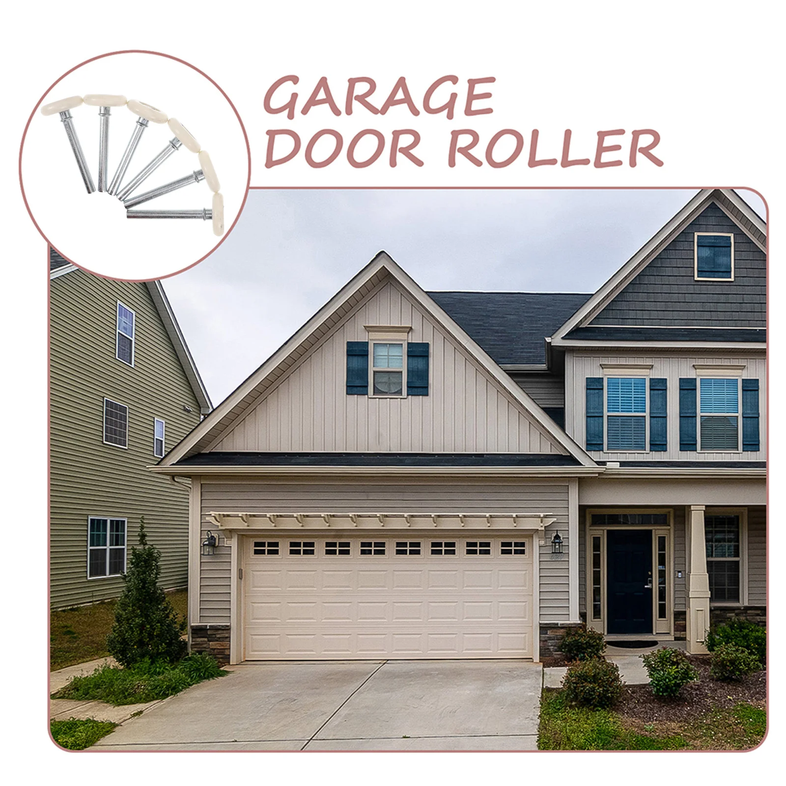 6 Pcs Sliding Door Pulley Nylon Garage Wheels Rollers Precision Bearings Rotate Replacement with Stem Quiet Smooth Miniature garage door hardware slide door roller