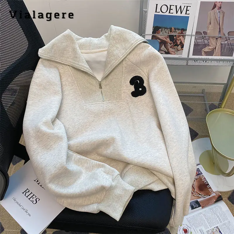 

American Retro Women's Long Sleeve Letter Print Sweatshirts 2023 Autumn Winter Vintage Top Female Y2K Fashion Hoodies Coat