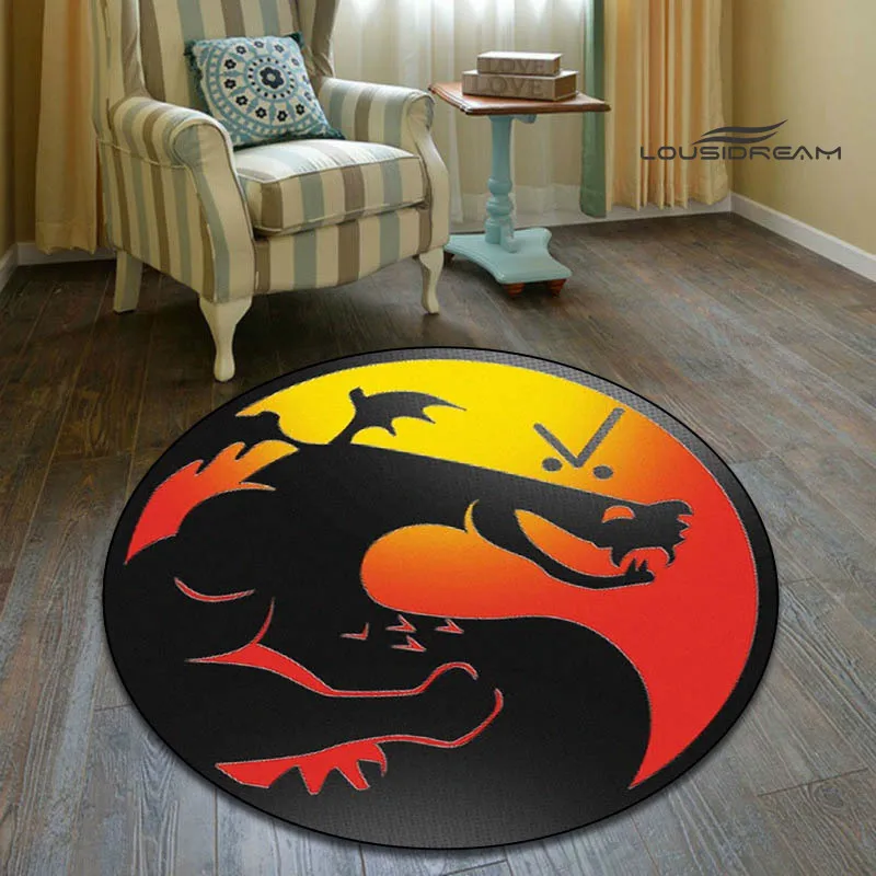 Mortal Kombat Cartoon Round Carpet Anti-slip Floor Mat Living Room Bedroom Photography Props floor mat plush rug decorative carpet silk wool rug plush carpet non slip carpet