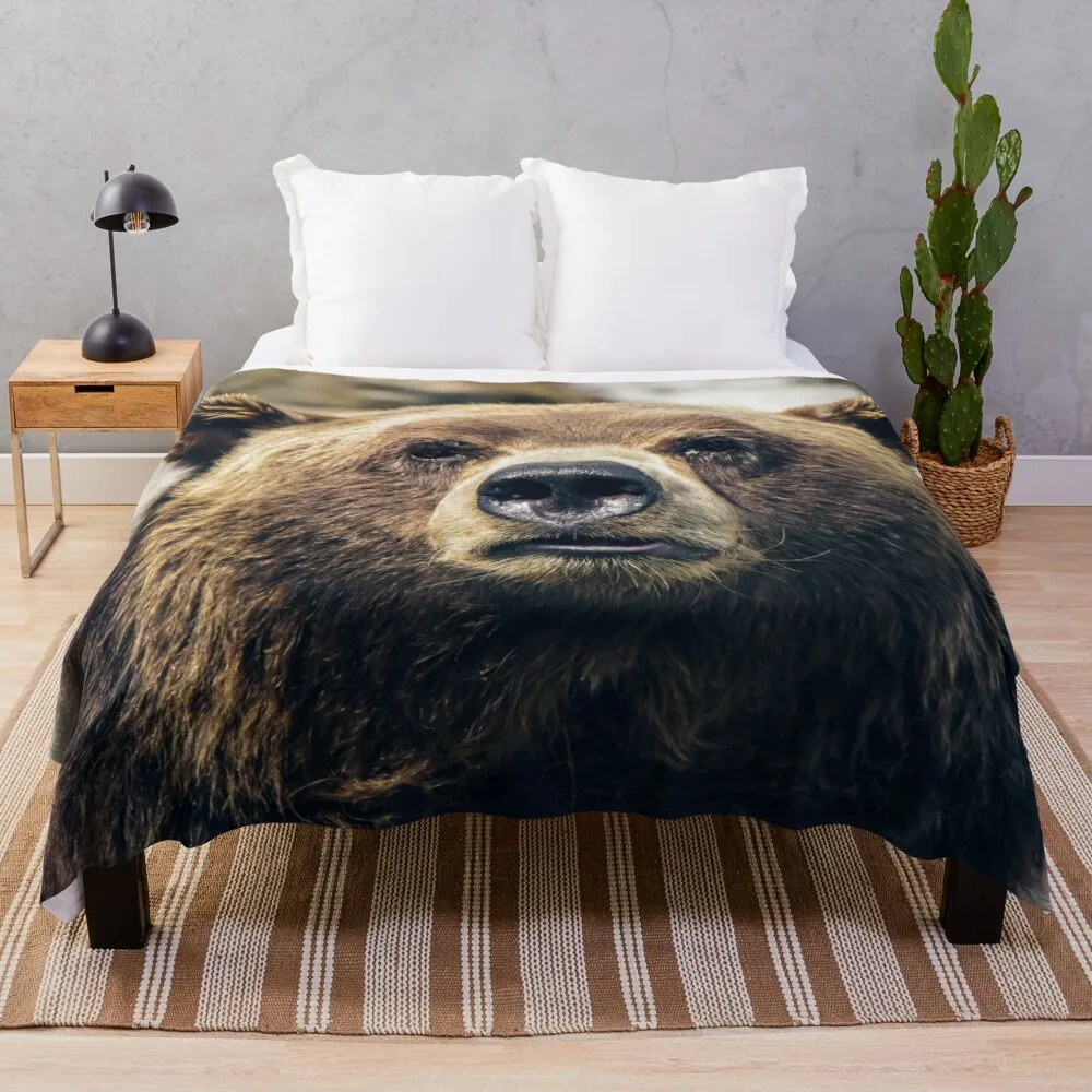 

Grizzly Bear Throw Blanket blankets sofas of knitted decoration tweed blanket