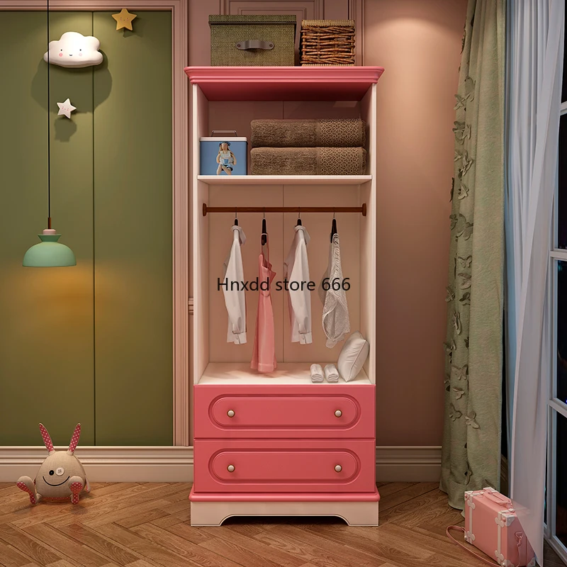 Pink Modern Girls Children's Coat Cabinet