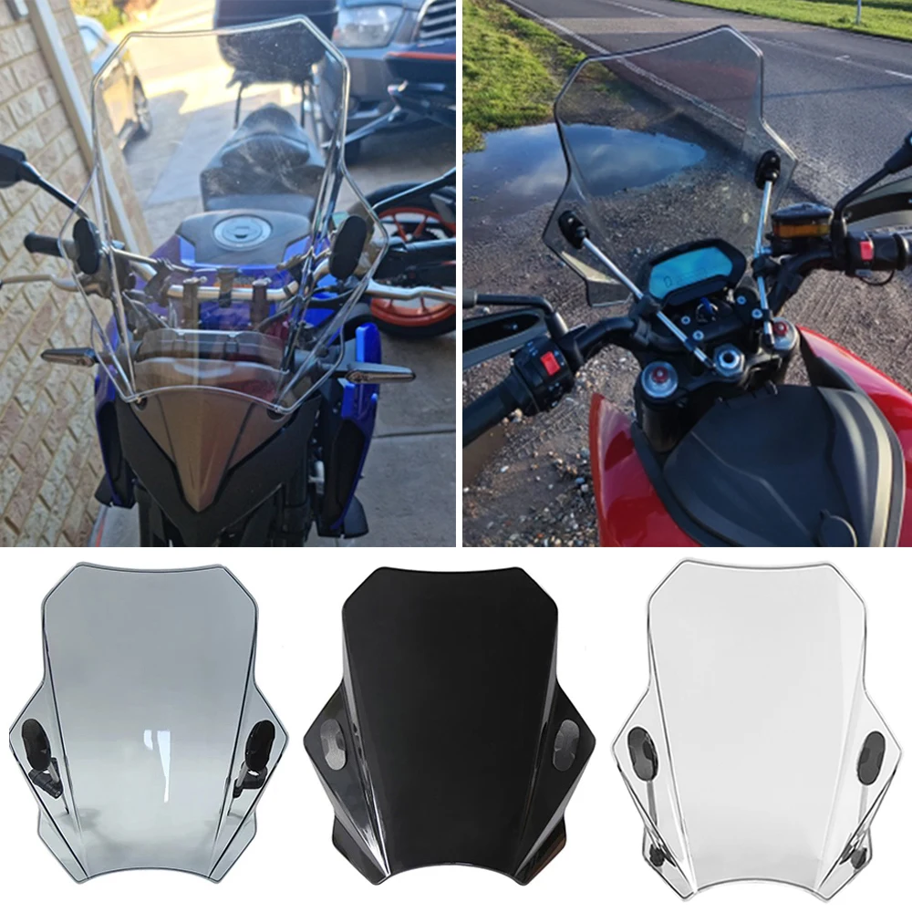 Motorcycle Windshield Glass Cover Screen Deflector For KAWASAKI For SUZUKI For YAMAHA For HONDA For B.M.W Universal universal 190t motorcycle waterproof cover quad bikes atv for polaris honda yamaha suzuki size m l xl 2xl 3xl d15