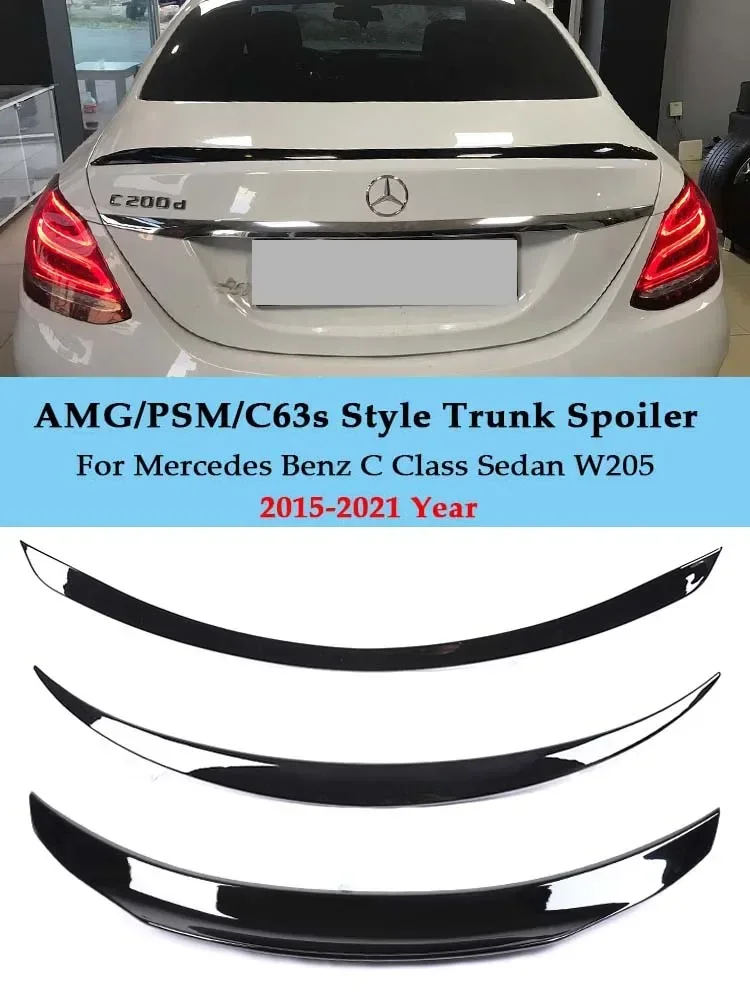 

Задний спойлер из углеродного волокна для Mercedes Benz C Class Sedan W205 дефлектор C63s AMG PSM стиль глянцевые черные детали 2015-2021