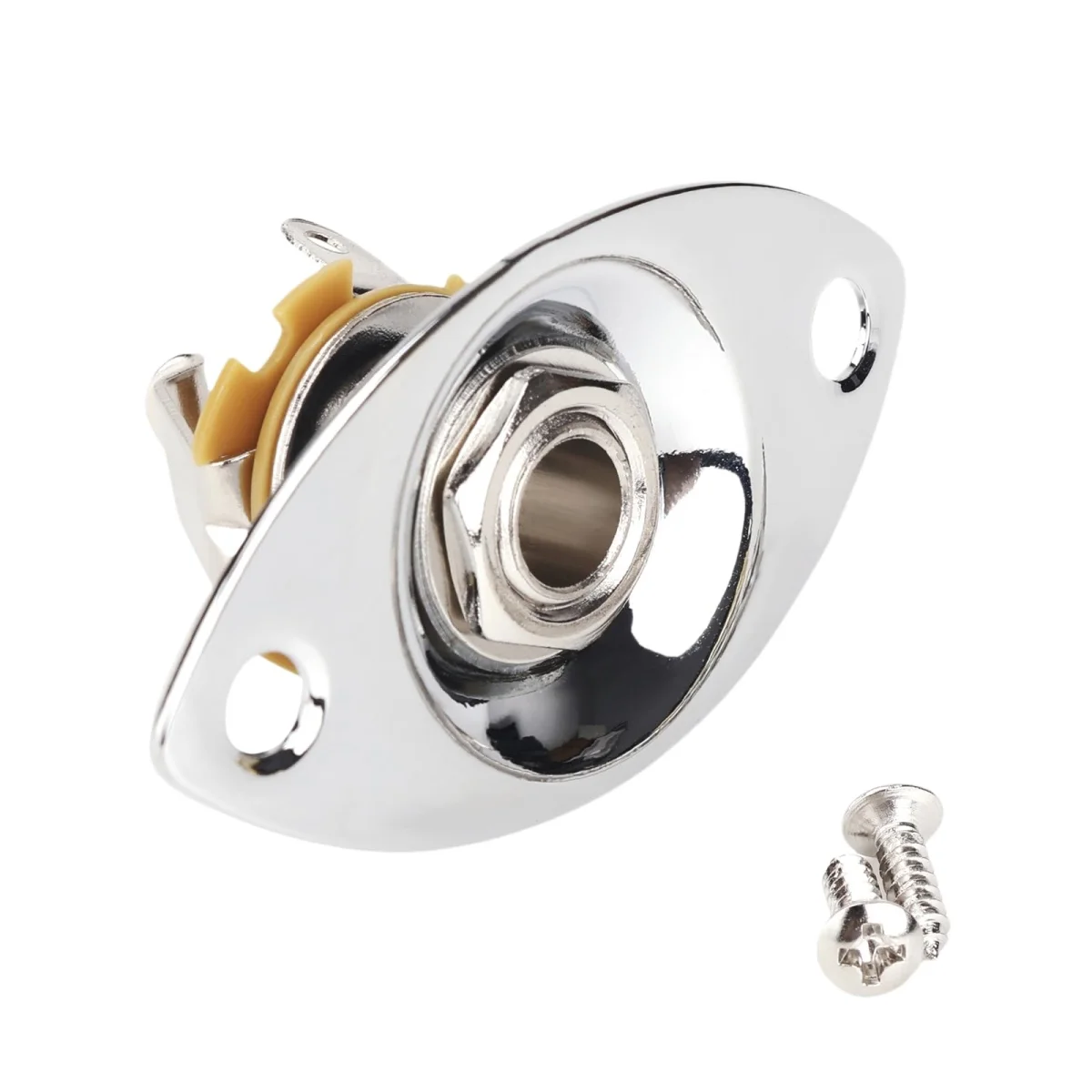 1 個スクエア/ボートスタイル/オーバルメタル 1/4 インチ出力ジャックプレート入力ジャックソケット w/ネジ/エレキギター交換部品用