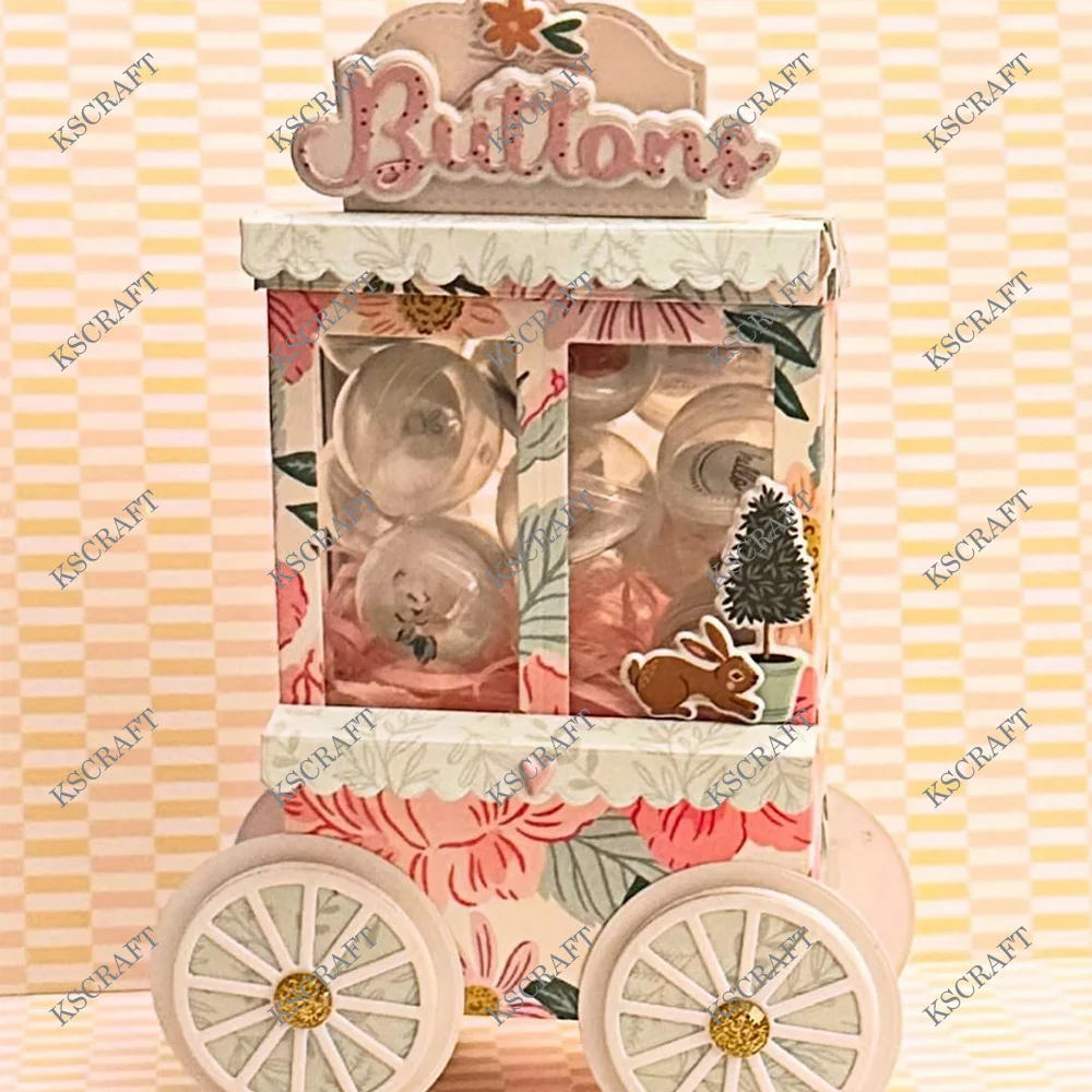 KSCRAFT 캔디 카트 상자 절단 다이 스텐실 DIY Scrapbooking 장식 엠보싱 DIY 종이 카드