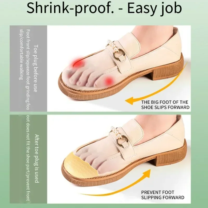 Anti Forward Sliding Forefoot Insert Pads 2pcs Cuttable PU Foam Toe Plugs Reduce Size Insert Soft Shoe Accessories Toe Protector
