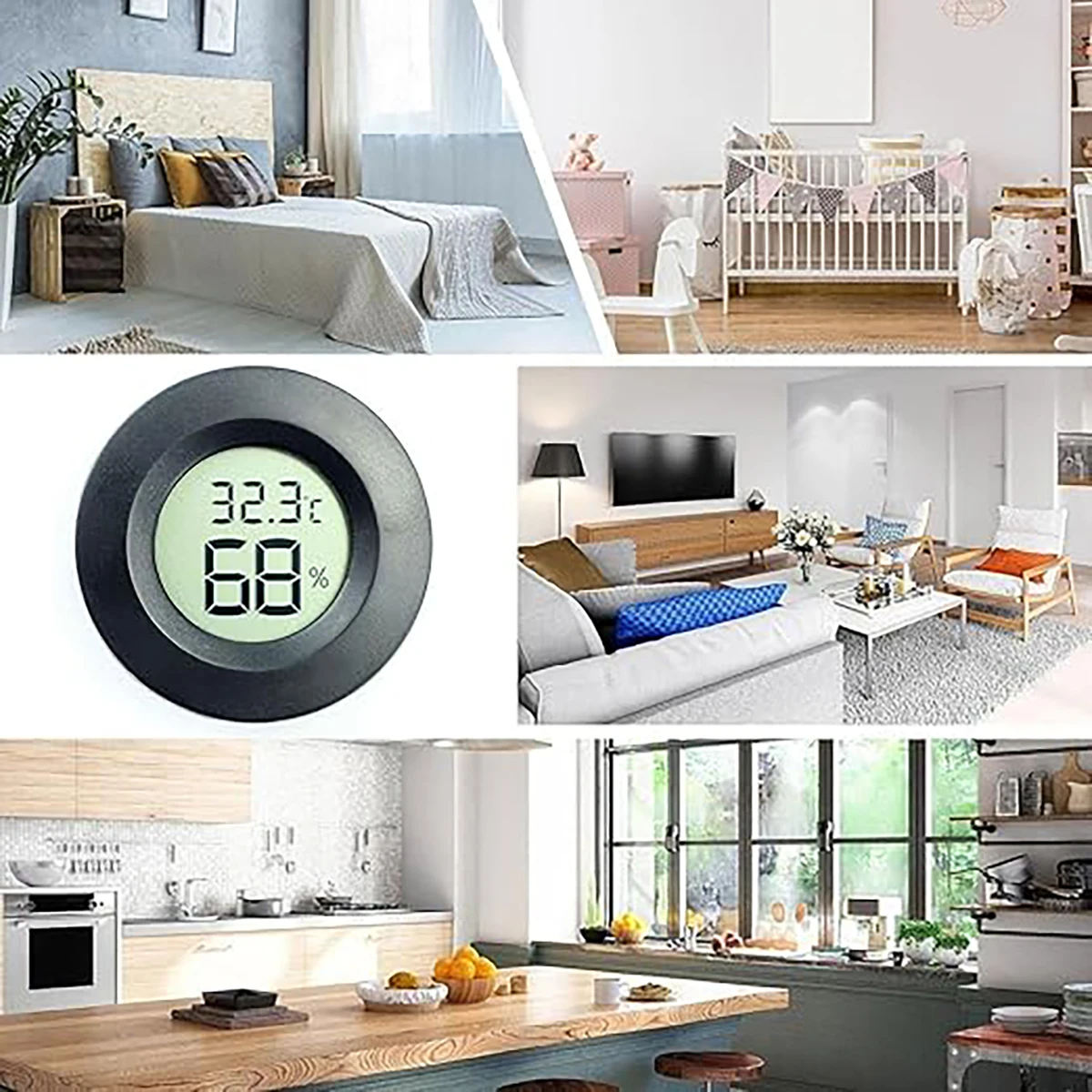 Thermometer Hygrometer 1pc Mini LCD Digital -50&deg;C to +70&deg;C Temperature Humidity Meter Fridge Freezer Testing