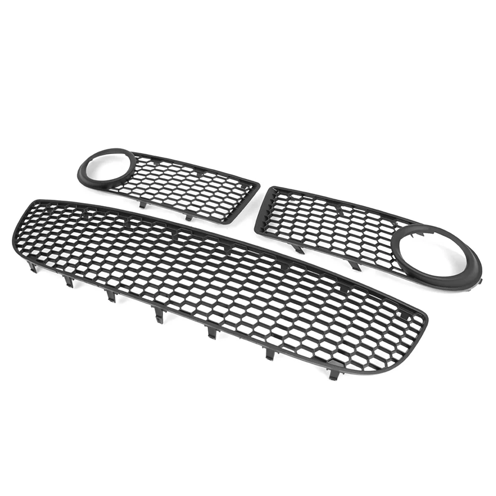 Car Front Bumper Center Grille Fog Light Grill 3 PCS For Volkswagen Beetle 2005 2006 2007 2008 2009 2010