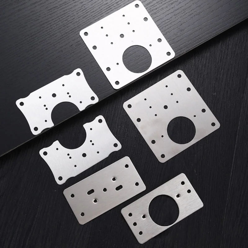 10x Hardware Hinge Fixing Plate Plastic Stainless Steel Panel Furniture