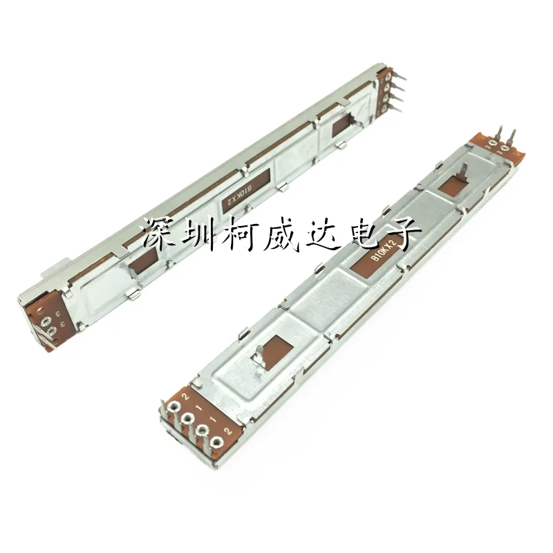 Linear potentiometer Straight slip SC1009G B10K&times;2 Dual channel Total length 128mm travel 100mm 1pcs linear potentiometer,adjustable resistor,electronic components