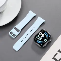 Silicone Sport Band Replacement Strap - Premium Comfort and Style Bracelet - Mi band 8 9 10 Pro (Blue)