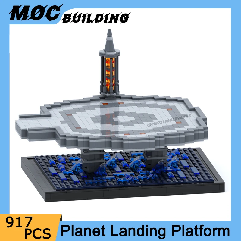 

Famous Space Movie Scene Planet Landing Platform Model MOC Building Blocks Collection Display Toys Assemble Creative Bricks Gift