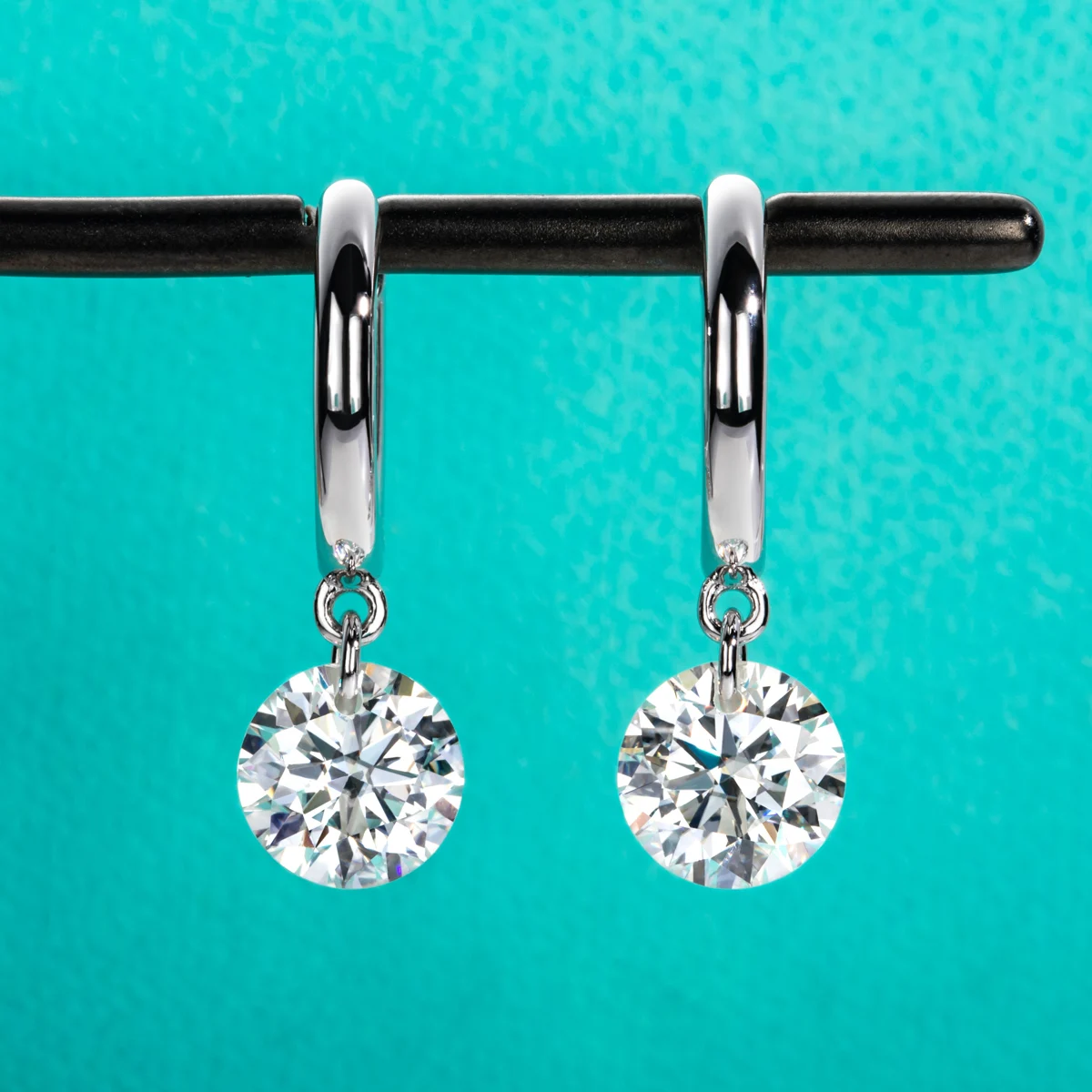 4cttw Moissanites Hoop Women's Earrings 925 Sterling Silver Lab Created Diamond Drop Earrings Women Jewelry