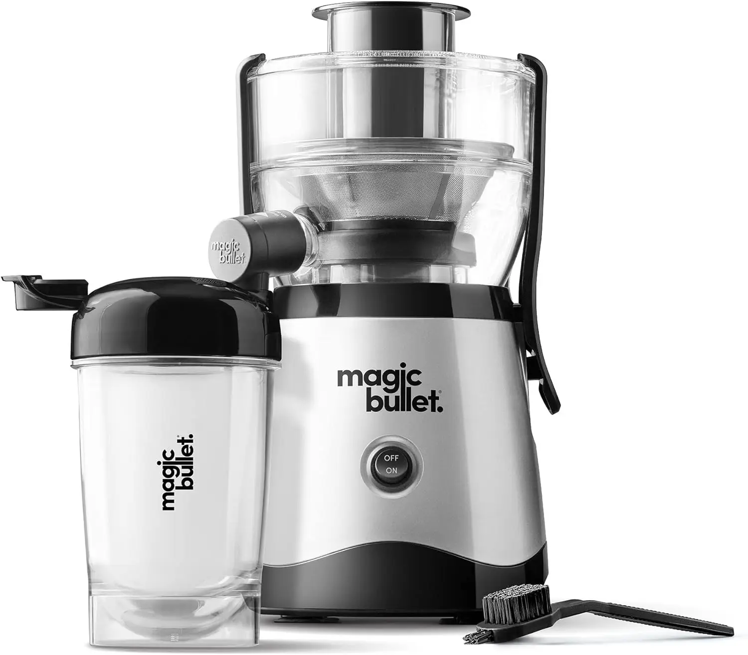 Mini Juicer with Cup, Black and Silver 2