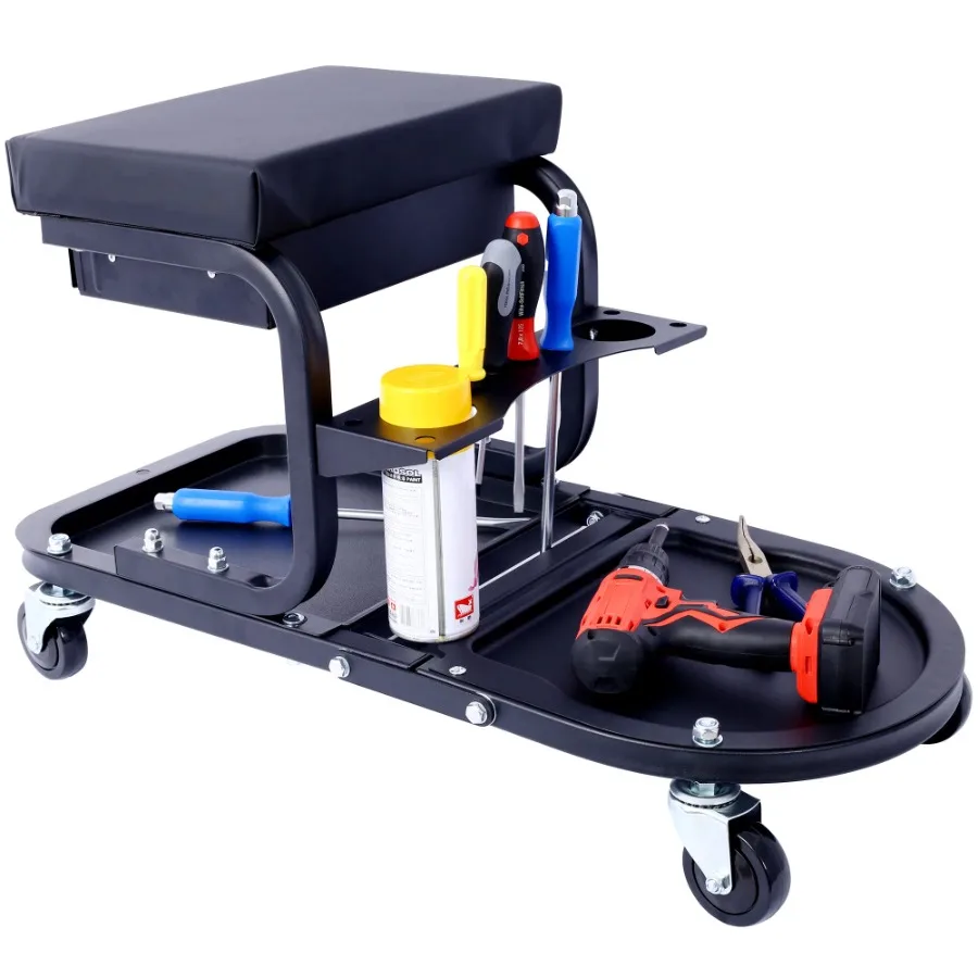 Rolling Detailing Utility Cart for Cars Trucks SUVs RVs Home Garden Garage Accessories Black