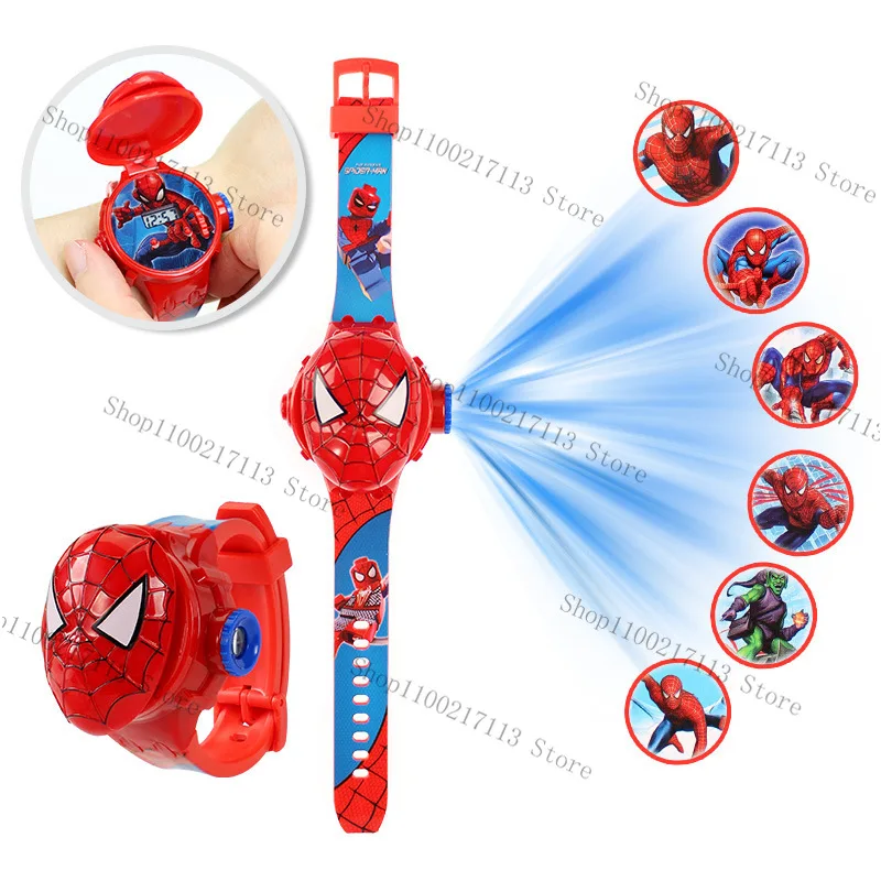 Disney Minnie Frozen projection electronic kids watch cartoon characters Spider-Man Iron Man toy children's watch birthday gifts 4