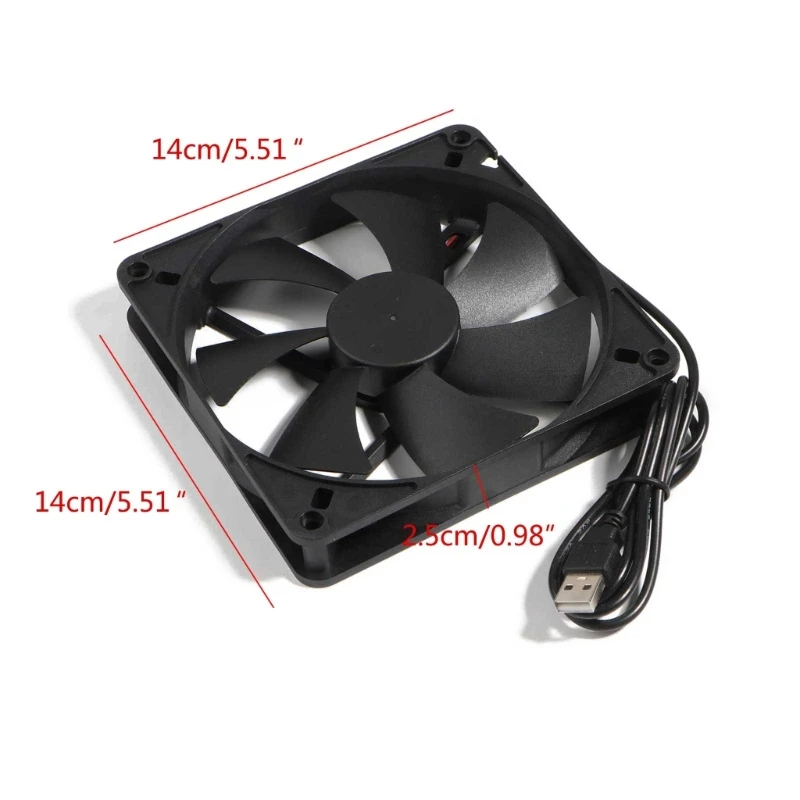PC CPU 팬 쿨러 방열판 배기 CPU 냉각 팬 교체 1800R 14x14cm