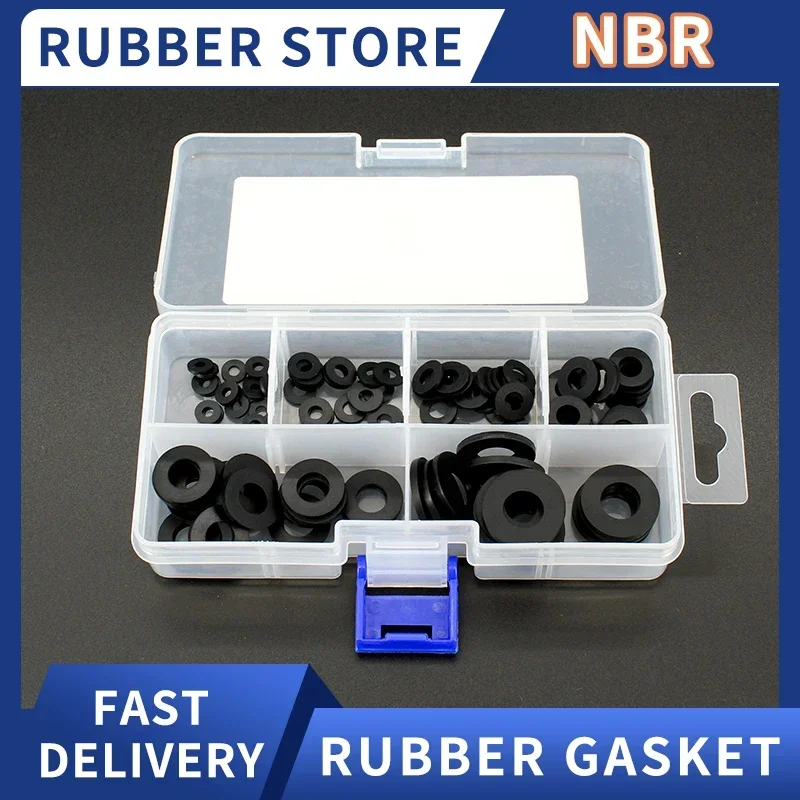 Rubber flat gasket faucet seal silicone rubber nitrile rubber waterproof repair kit stainless gasket PTFE nylon combination ring