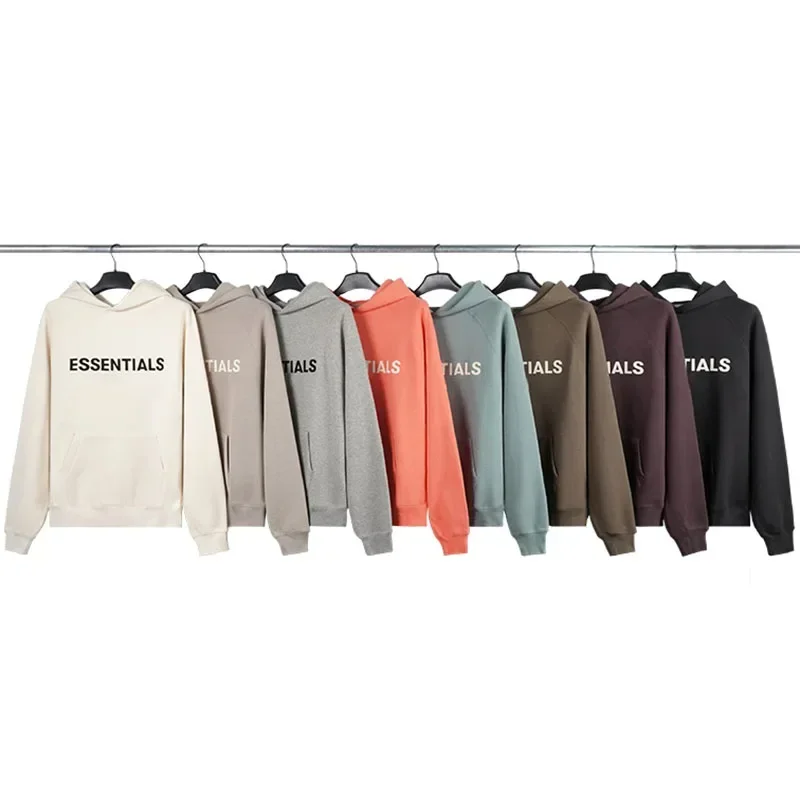 

Classic Essentials Men's Hoodies 3D Flocking Letter Logo Sweater for Men Luxury Design Women's High Street Loose Cotton Hoodies