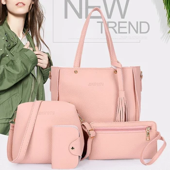 Set di 4 Borse Eleganti da Donna, Resistenti, Disponibili in Diversi Colori, per Occhiali, Telefoni e Cosmetici