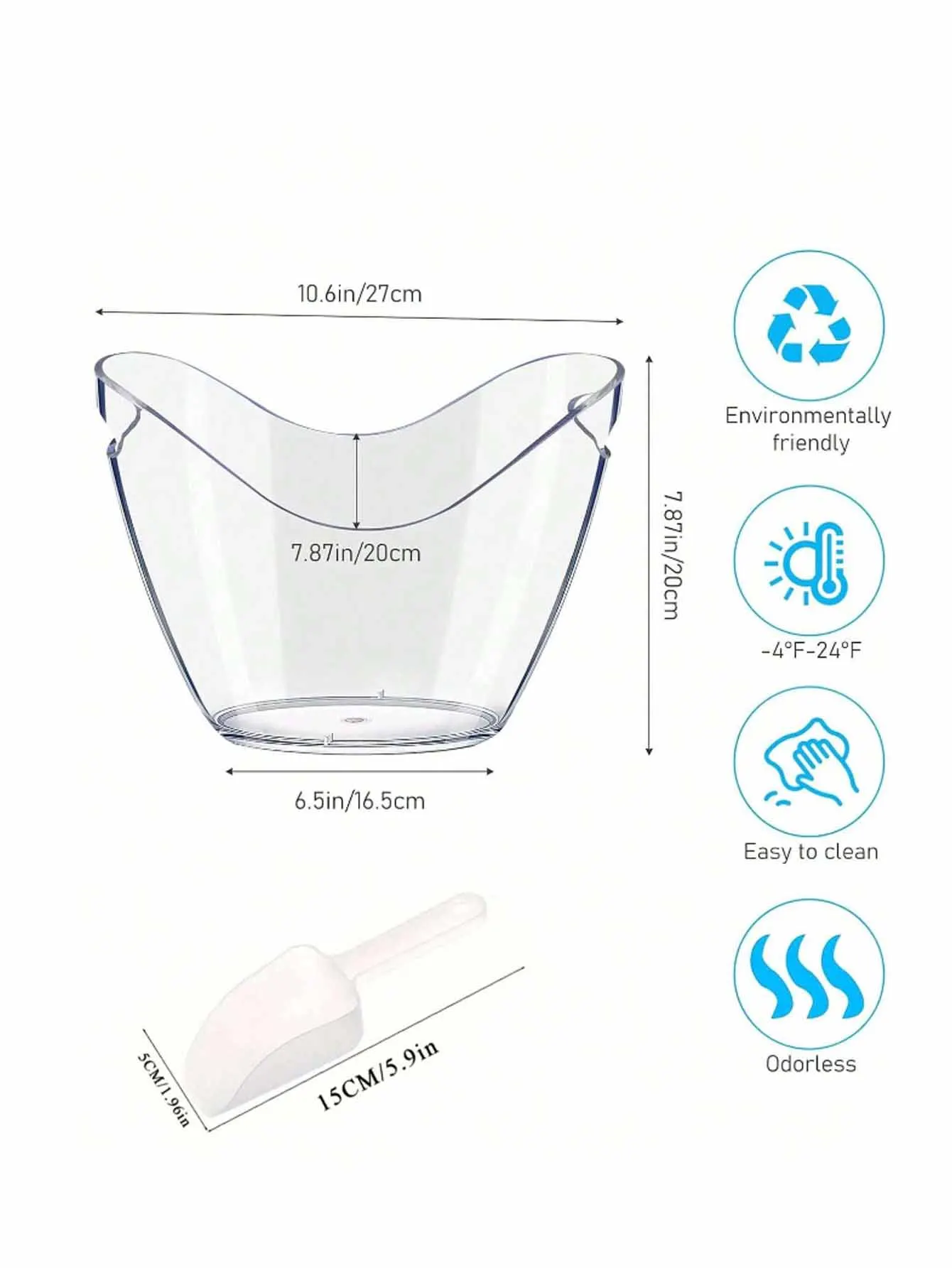 Acrylic ice bucket, beer beverage storage bucket, summer ice bucket