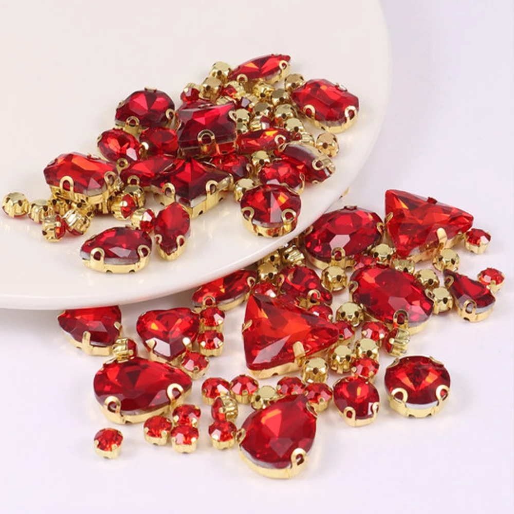 120 Strass Blu Da Cucire Misti: Gemme In Vetro Con Base Metallo Per Abbigliamento, Scarpe, Borse E Accessori Fai Da Te. Forme Varie.