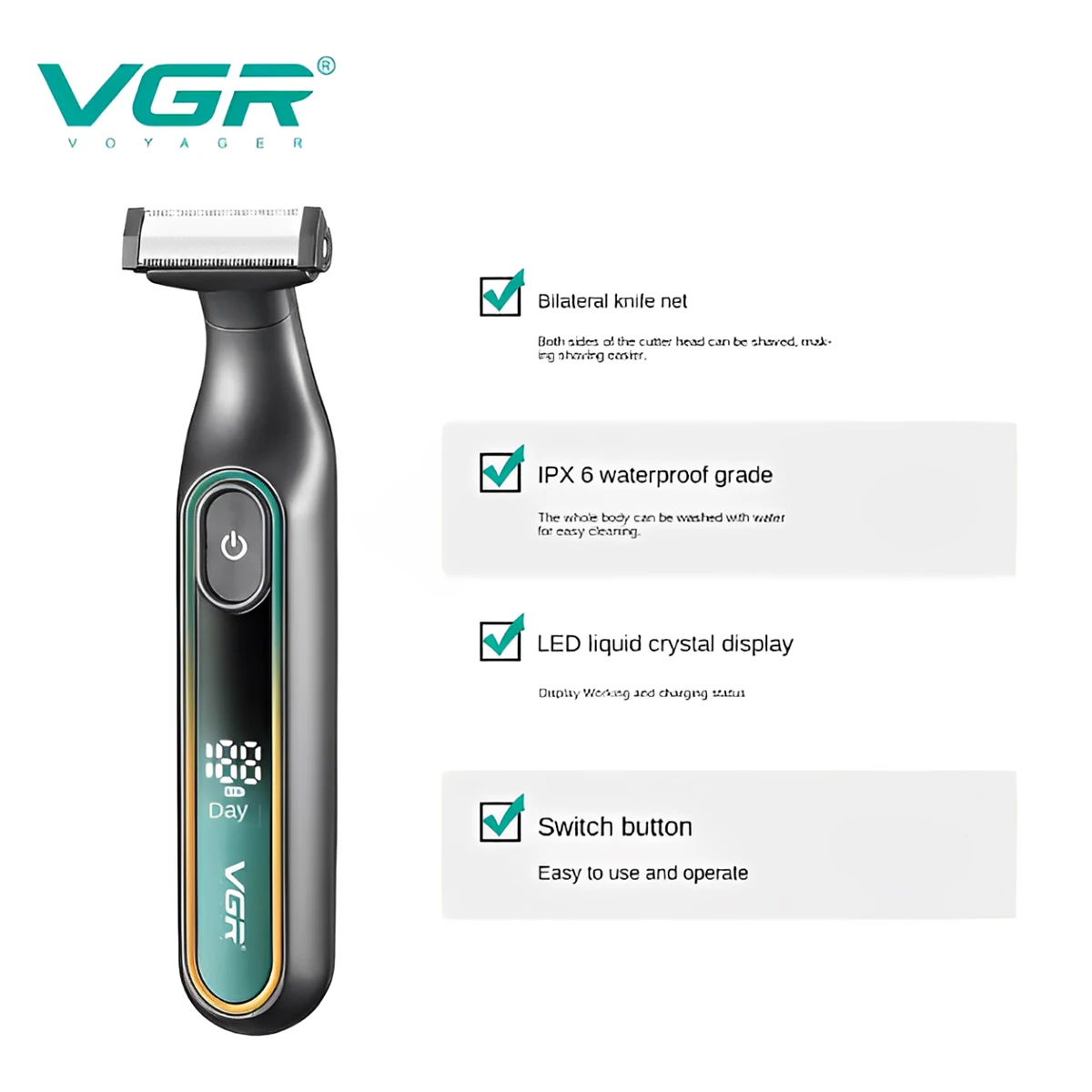 ماكينة تشذيب الشعر VGR 360 ماكينة حلاقة اللحية الل...