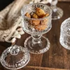 Light Luxury Relief Glass Jar Delicious Afternoon Tea Snacks Cups Household Cute Candy Jar Creative Desktop Storage Ornament 2