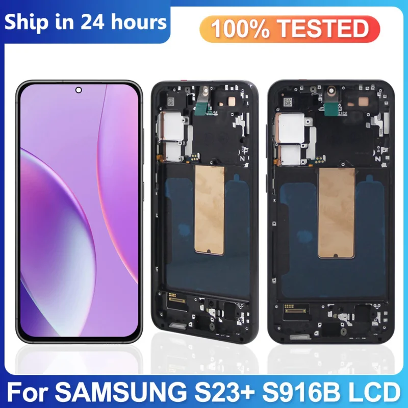 

S23 Plus S916B S916B/DS Super Amoled LCD For Samsung Galaxy S23Plus 5G Display Touch Screen Digitizer Assembly with Frame