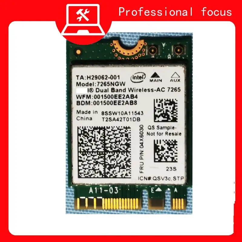 

FOR Intel 7265AC 2.4ghz 7265 NGW 5 802. 11ac wifi 867M BT Bluetooth 4.0 card 04X6030 For Thinkpad L450 T450 X250 T550