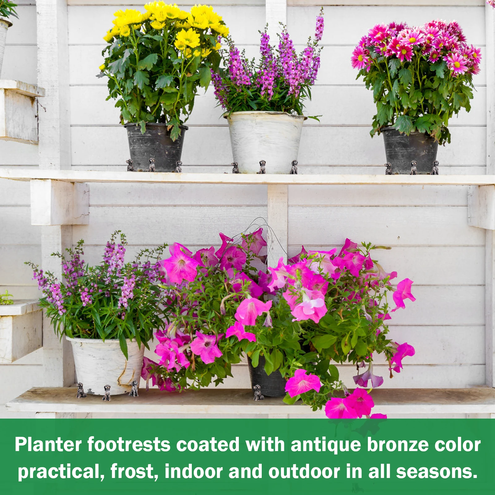 6Pcs Decorative Pot Base Feet Tortoise/Frog/Dog Style Pot Base Feet Garden Accessories Flower Pot Holder for Improve Drainage