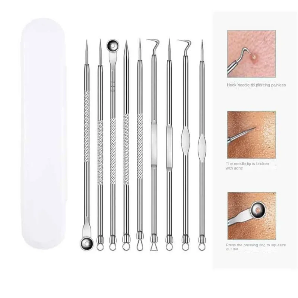 

5/9Pcs Acne Needle Blackhead Clip Remover Extraction Pore Black Head Clean Face Skin Care Cleansing Needle Blemish Removal Tool