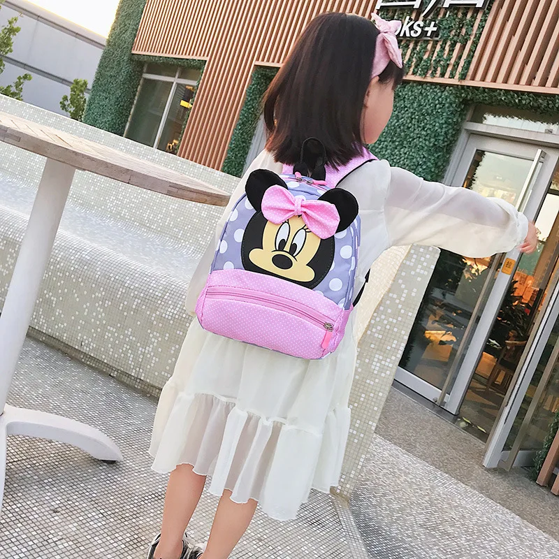 28X22X9 cmDisney Cartoon shoulder bag Backpack For Baby Boys Girls Minnie Mickey Mouse Lovely Schoolbag Kindergarten Kids gift