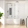 51" Tri-Fold Bathtub Shower Door Tempered Glass Framedless Design Waterproof Seal Installation Ease 3