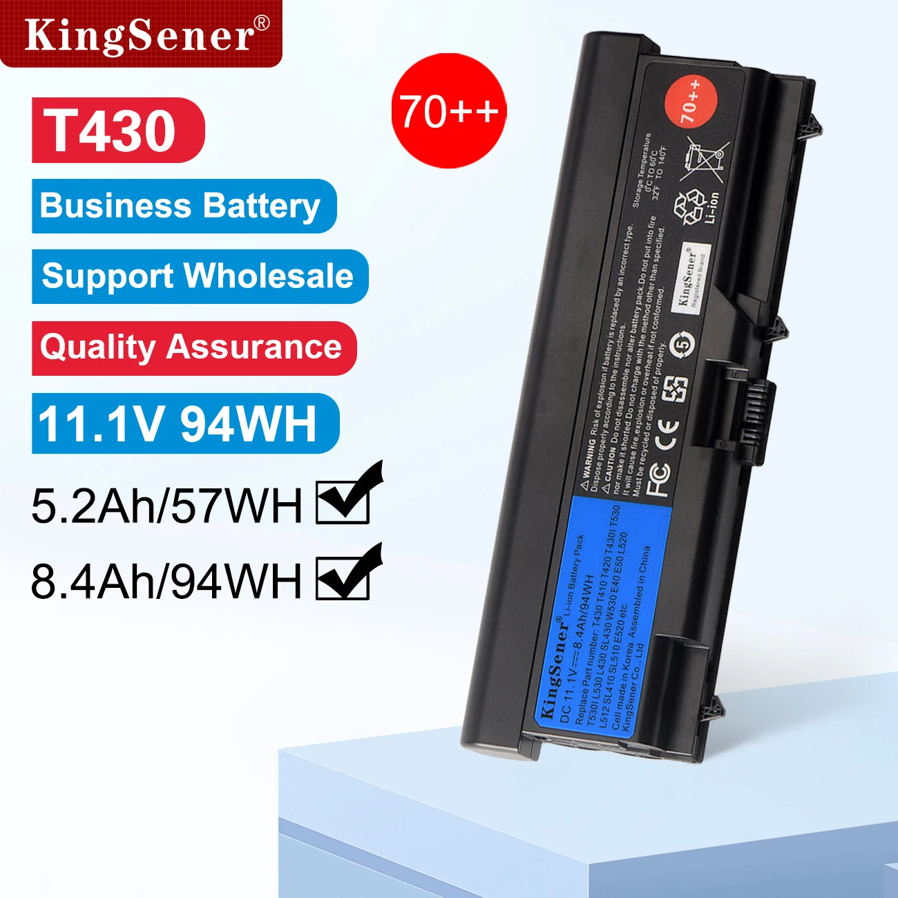 Batteria Per Laptop Lenovo ThinkPad T430 T420 T510 W530 Ecc. - 94Wh 9 Celle, Compatibile Con 45N1007