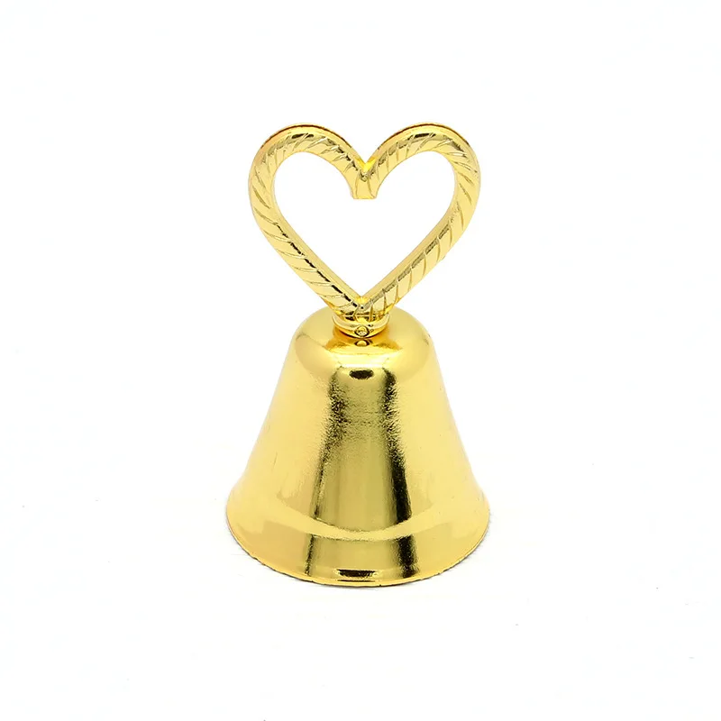 20pcs "Kissing Bell" Silver Gold Bell Place Card Holder/Photo Holder Wedding Table Decoration Favors