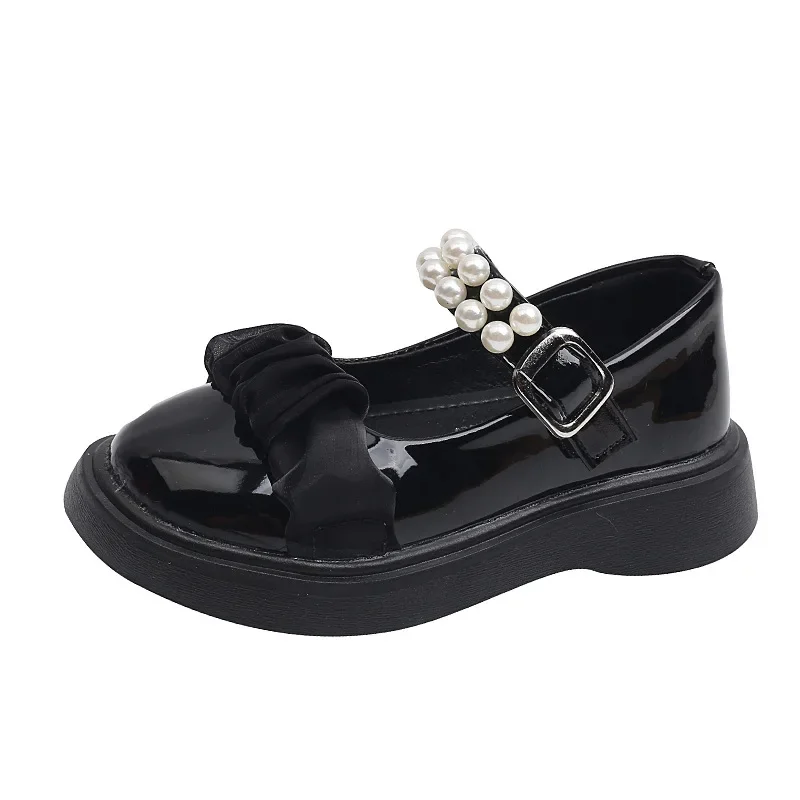 Cartoon Princess Shoe Fashion Simple Leather Shoe Comfort Versatile Girl Shoes Butterfly Bow Casual Child