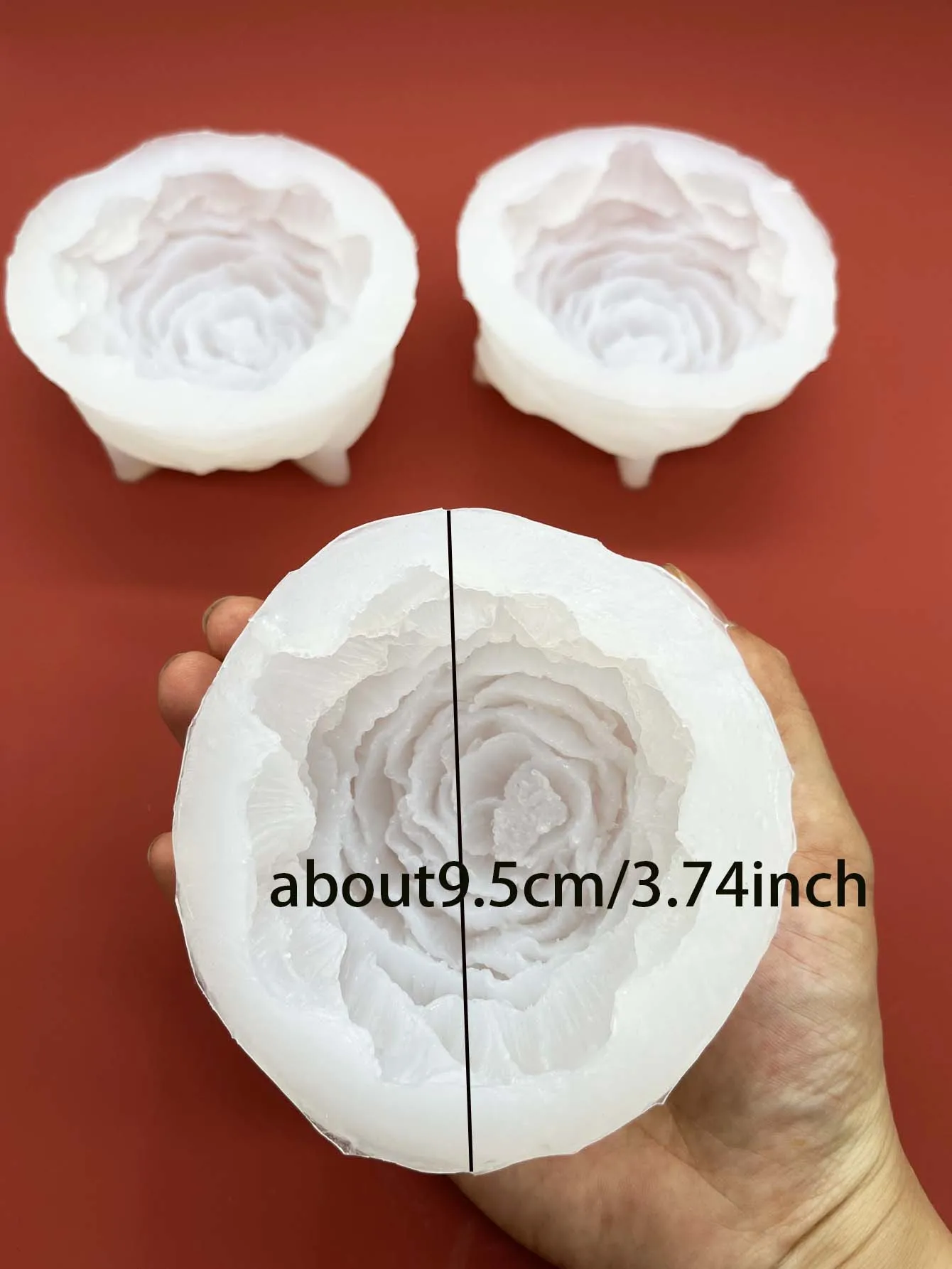 Candle mold 1PC 3D Peony Flower Silicone Mold Mother's Day Candle Soap Mold Beeswax Soap Mold