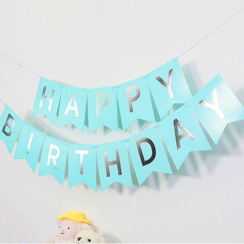 Party Decorations Birthday Banner Candy Bar Fishtail String Flag Pink Golden Banner Wedding Decorative For DIY Making Kids Womens Mens Birthday Party Decor Tools