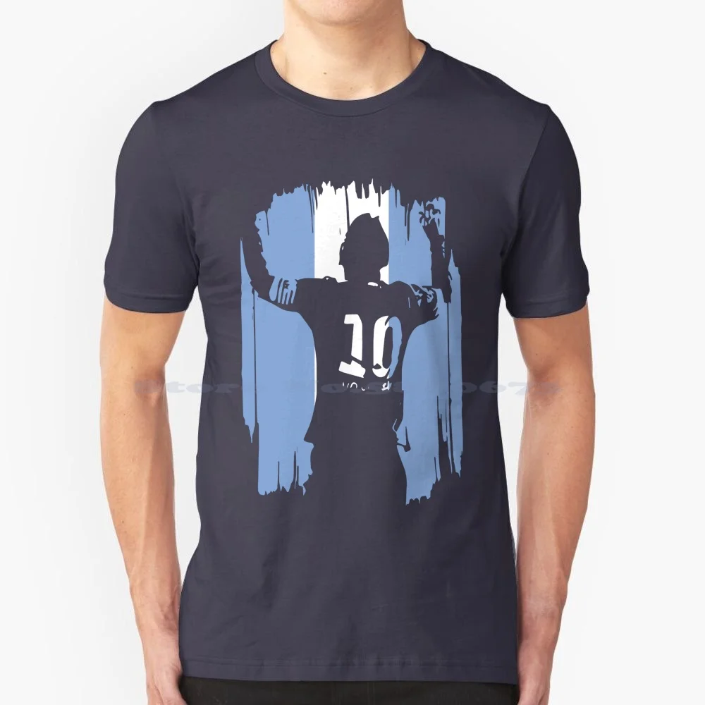 Argentina World Champs Numero 10 T Shirt 100% Cotone Tee Più Venduto Amante Illustrazione Futbol Vintage Goat Sports Leo M10