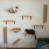 1 Piece Wall Mounted Cat Hammock Cat Jumping Platform for Rest with Scratching Post for Climbing and Grinding Claws Cat Supplies 3