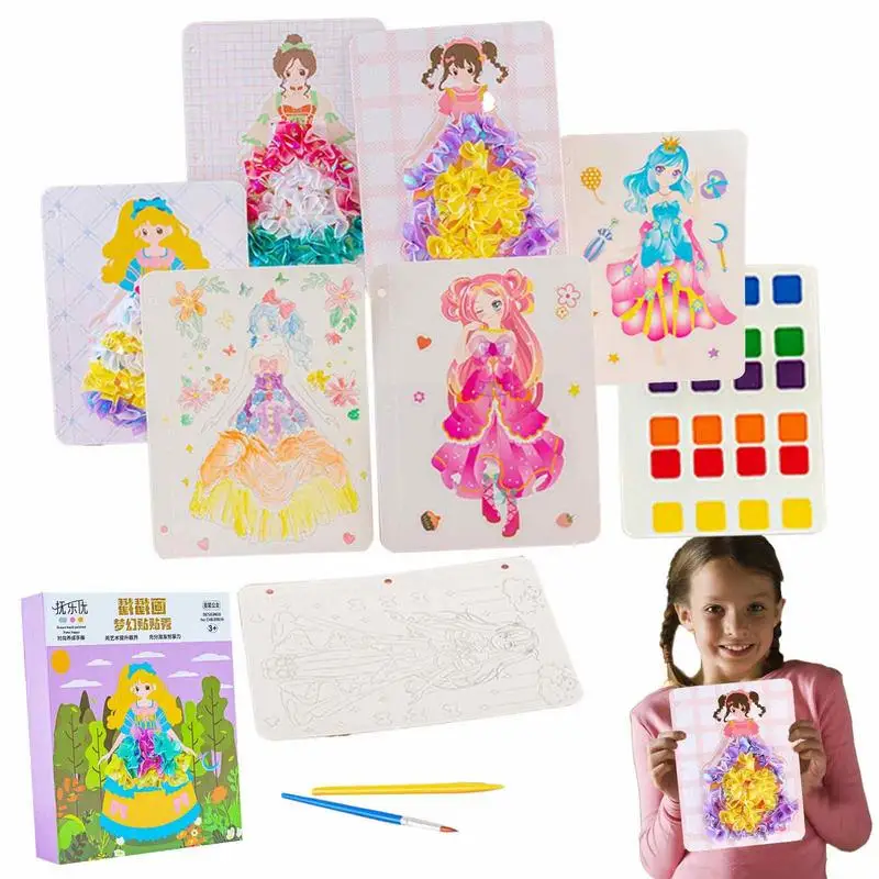 

Coloring Books DIY 3D Dress Up Coloring Book Hand-Painted Cartoon Toy Educational Puzzle Puncture Painting Poking And Painting