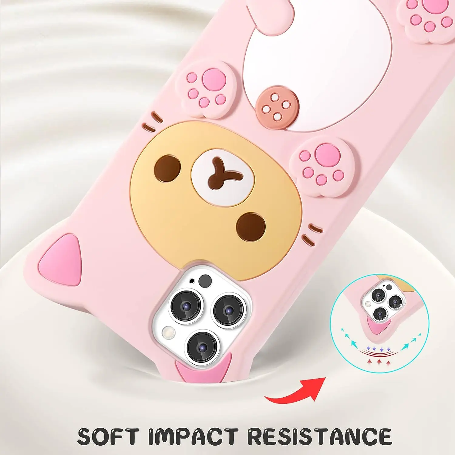 Rilakkuma Cat Bear For iPhone 16 15 14 13 12 11 Pro Max Xs