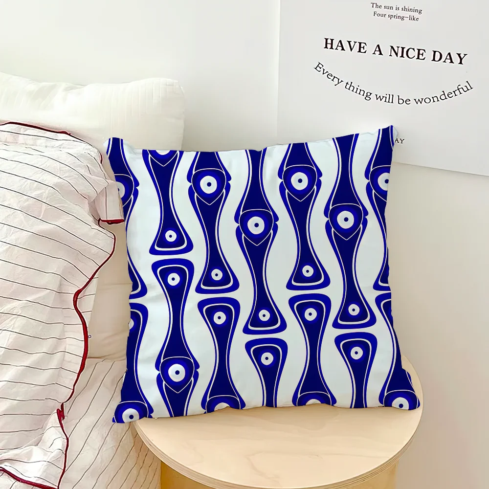 Lucky Evil Eye Symbol Art Pillow Case Sofa Living Room Bedroom Headboard Backrest Cushion Square Cushion Nap Time – Detail 6