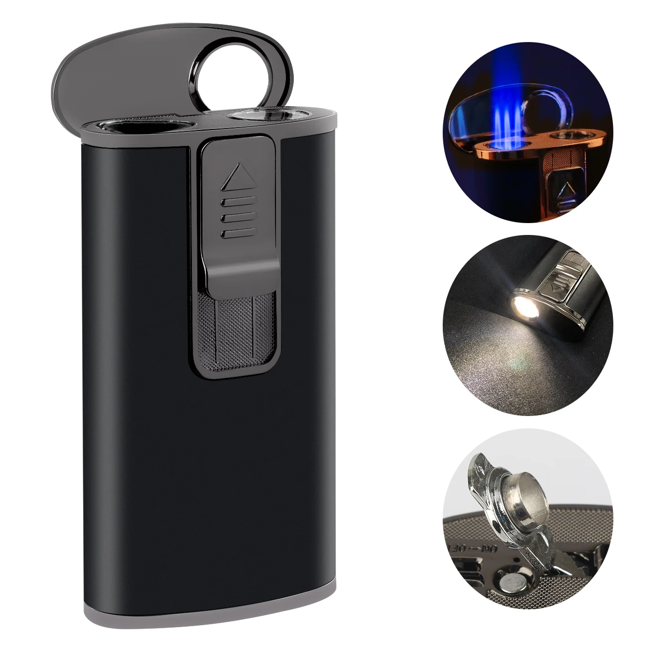 

Xifei Refillable Cigar Lighter Torch W/ Flashlight Punch Windproof Aansteker Metal Esqueiro Maçarico Outdoor Smoking Accessories