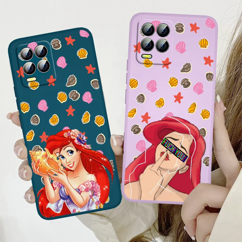 

Disney Mermaid Cute For OPPO Realme C2 C11 5 5i 6 6i 6S 7 7i 8 8i 9 9i Pro Puls Liquid Rope Soft Silicone Phone Case