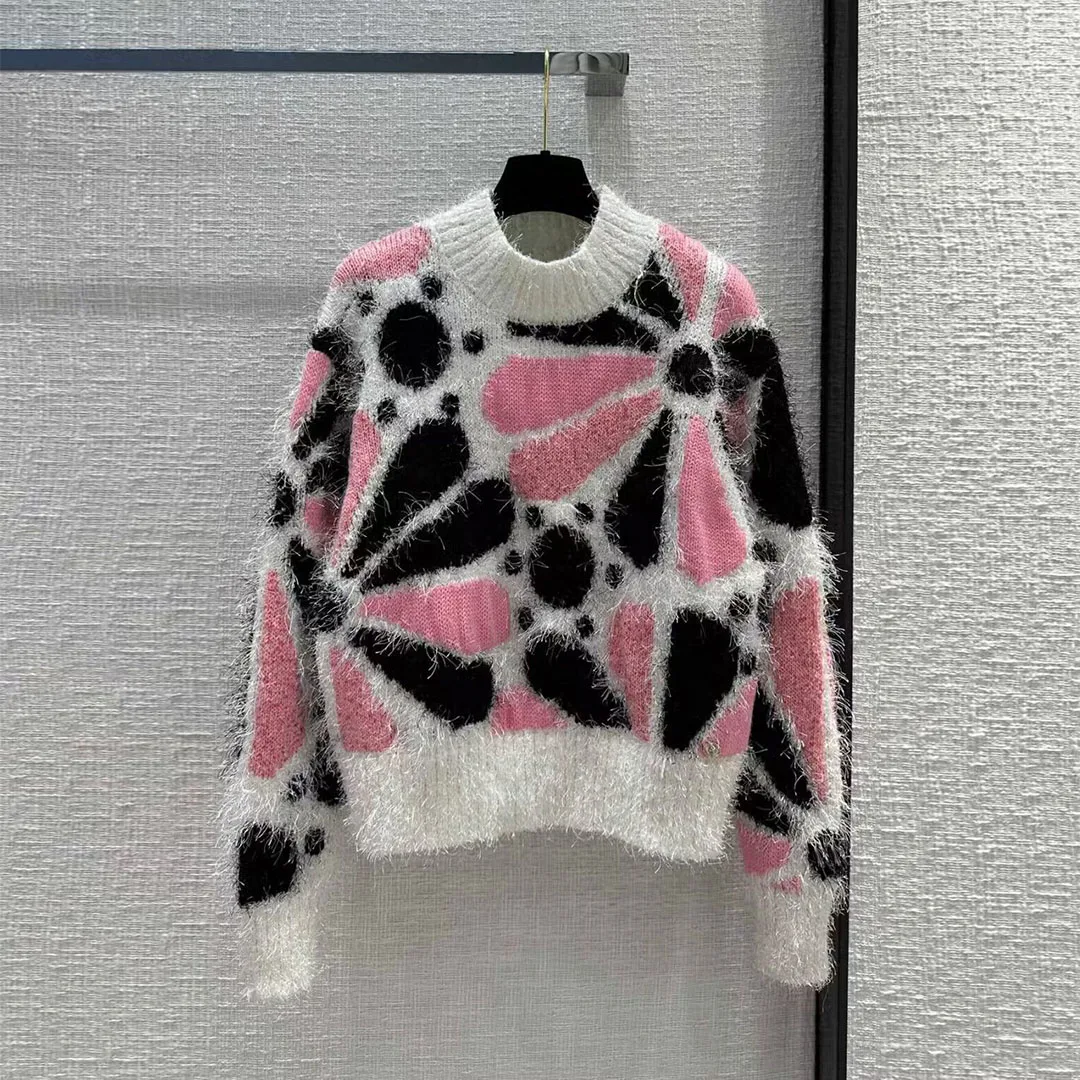 

2023 Women's Clothing Fashion jacquard fringed sweater Autumn Winter New 1101