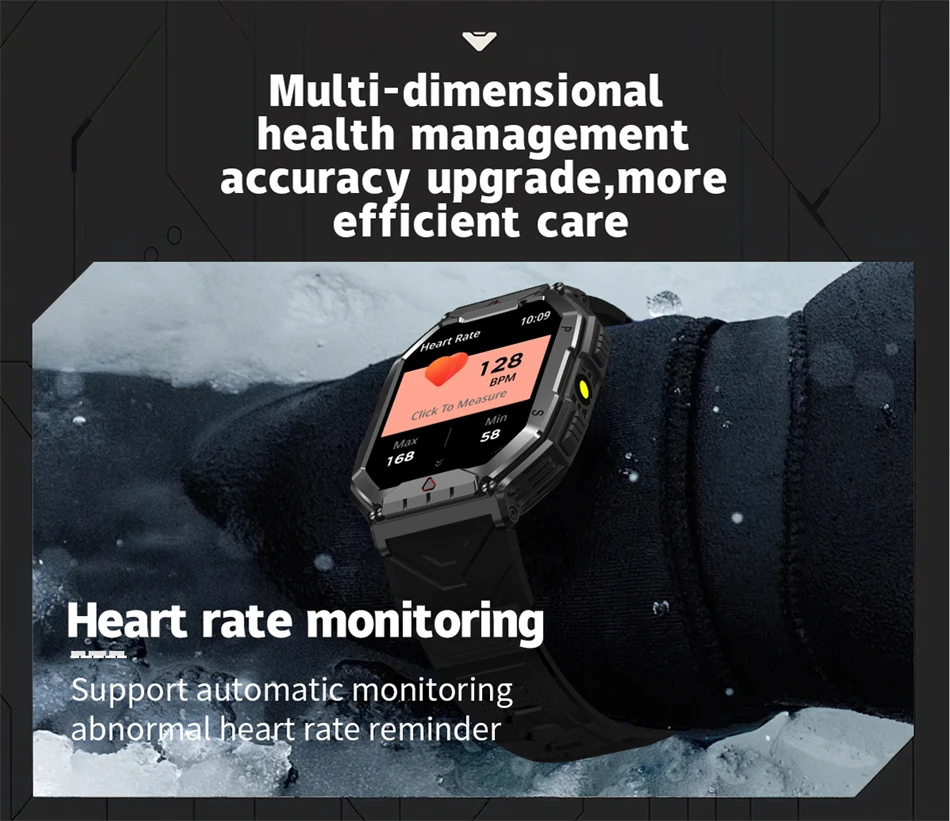 2024 Outdoor-Sport-Smartwatch, GPS-Tracking, 650 mAh Akku, 1 ATM, wasserdicht, Kompass, Bluetooth-Anrufuhr für Herren_voghion.com