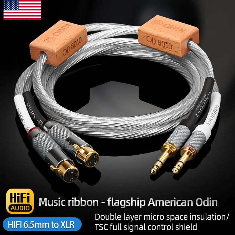 

Odin Hifi двойной кабель от 6,5 мм до 2XLR, Hi-End чистое серебро, двойной штекер TRS 6,5 мм к 2XLR, аудиокабель для усилителя, динамика, микшера