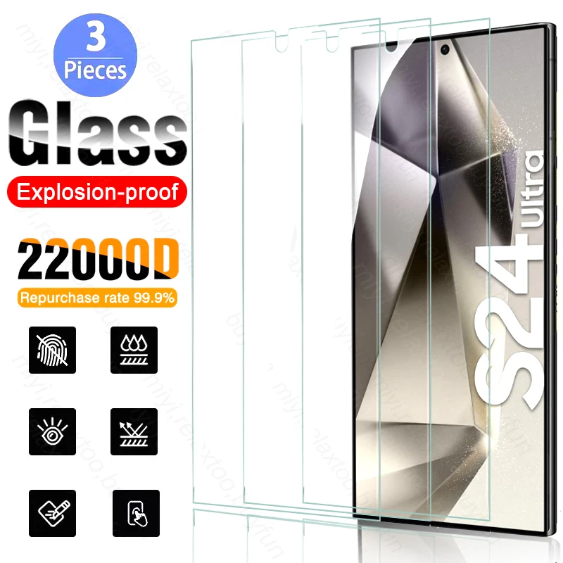 

S24Ultra 5G Glass 3 шт. 9H высококачественное закаленное стекло, Защита экрана для SamsungS24 Samsung S24 S 24 Ultra Plus 5G, защитное стекло